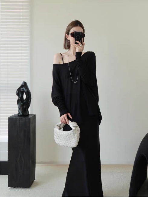 Satin Long Skirt